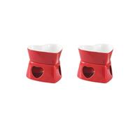 2 Set Pottery Fire Boiler Bowl Cheese Warmer for Thanksgiving Party Favors Kitchen Red