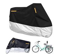 2 set Premium Adult Tricycle Cover, Fit All 3-Wheel Bike or Motorcycles Outdoor and Indoor Storage, 104" L x 43.3" W x 49" H (Black & Silver, 210D)