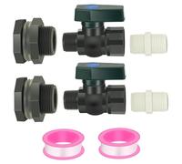 2 Set Rain Barrel Spigot Kit 3 4" Rain Barrel Valve with Bulkhead Fitting Hose Faucet Adapter and Seal Tape for Water Tanks
