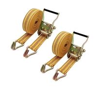 2 Set Ratchet Straps Heavy Duty 5cmx10m Ratchet Tie Down Straps With Metal J Hooks 6000kg Break Strength Adjustable Ratchet Tie Down Straps For Luggage Trucks Cars(W4cm/1.57in,L4m/157in)