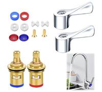 2 Set Replacement Tap Valves Mixer Tap Cartridge Replacement 1/4 Turn Tap Cartridge Replacement Kitchen Tap Valves Replacement Tap Handles Replacement for Kitchen