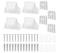 2 Set Retractable Baby Safety Gate Replacement Parts Kit, White Baby Safety Stair Gate Hardware Extension Set with 4 Hook Latches 4 Brackets 26 Screws 26 Expansion Tubes