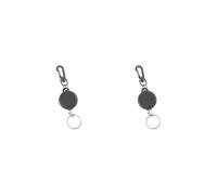 2 Set Retractable Keychain ID Badge Holder Key Chain Carabiner for Outdoor Camping