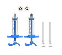 2 Set Reusable Industrial & Scientific Plastic Syringe with 2x 4inch/10cm 10Ga Blunt Tip Needle for Liquid, Oral, Scientific Labs, Glue Applicator, Oil Dispensing,Pet Feeding (30ML)