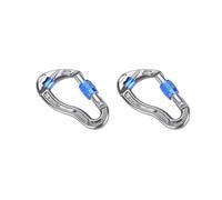 2 set Rock Climbing Carabiner Lightweight 25kN for Caving Mountain Climbing Blue