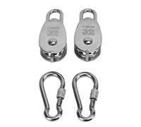2 Set Rotating Pulley Block, 304 Stainless Steel Single Sheaved Wire Pulley, 360° Swivel Labor - Saving Design for Fitness Equipment and Household Lifting