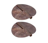 2 Set Round Brass Hinges Antique Chinese Furniture Hardware Accessories - with Screws for Easy Installation