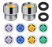 2 Set Shower Flow Restrictor, Shower Flow Reducer Limiter Set Shower Restrictors with G1/2 Water Saving Adapter Water Saver Tap Filter Universal Faucet Aerator Replacement Parts