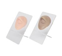 2 Set Silicone Eye Eyebrow Model 3D Simulated Eye Model with Stand Piercing Practice Jewelry Display