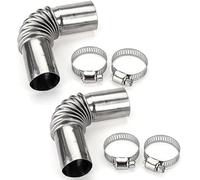 2 Set Silver Stainless Steel Air Diesel Parking Heater Exhaust Pipe Tube Elbow Connector for Webasto Eberspacher Diesel Boat Heater 13cm Exhaust Pipes and Tips Exhaust and Emissions (24mm)