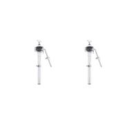 2 set Single Tom Holder Stand Mount Durable Steel Silver Plated