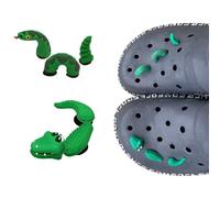 2 Set (Snake, Aligator) Shoe Charms for Clog Shoe Decoration, Animal Shoe Accessories Pins Pack for Clog Party Favor Gifts