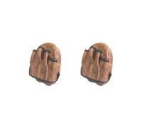 2 set Strike Round Pad Training Aid MMA Kicking Pad Kick Boxing Curved Focus Mitts Brown, 18x15cm