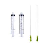 2 Set Syringe with Luer Lock 14Ga 4inch Needles for Oil Injector, Glue Dispensing Applicator, Scientific Labs, Watering, Refilling, Filtration (10ML)