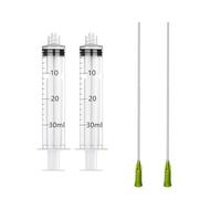 2 Set Syringe with Luer Lock 14Ga 4inch Needles for Oil Injector, Glue Dispensing Applicator, Scientific Labs, Watering, Refilling, Filtration (30ML)