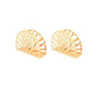 2 Set Tabletop Napkin Holder Napkin Dispenser Holders for Home Countertops Kitchen Semicircle, Gold