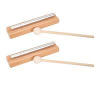 2 Set Teacher Reminder Bell Hand Percussion Chime with Mallet