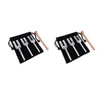 2 set Tuning Forks Set 4096 Hz 4160 Hz 4225 Hz Tuning Forks Set Tuning Fork with Wooden Hammers and Cloth Bag Style 2