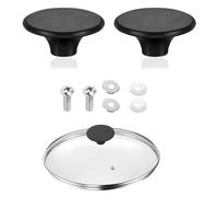 2 Set Universal Pot Lid Handle with Silicone Ring & Screw - Saucepan Knob Replacement for Aldi, Lodge Enameled Dutch Oven & Frying Pan
