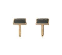 2 set Value Rug Genuine Sheepskin Wire Slicker Large Wooden Handle Brush Comb