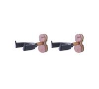 2 set Violin Wall Hanger Auto Lock Safety Wooden Wall Mount Holder Black