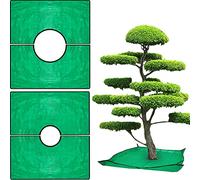 2 Set Waterproof Landscape Tarp with Hole - 78.74" x 78.74", Ideal for Garden Tree & Shrub Trimming, Pruning, Leaf Collection, Features Corner Buckles for Easy Fastening