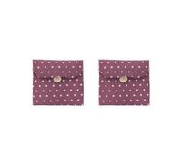 2 Set Women Girls Linen Small Dot Button Pouch Purse Wallet Coin Purses Organizer Money Key Pouch Case Purple