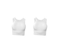 2 set Womens Karate Chest Protector Sports Chest Guards for Home Gym Mma Taekwondo L, White