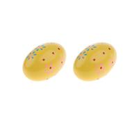 2 set Wood Hand Shaker Egg Intelligence Percussion Toy for Early Learning Yellow