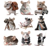 2 Sets 112Pcs Cute Hamster Stickers, Creative Funny Big-Eye Mouse Decals for DIY Phone Cases, Waterproof Decorative