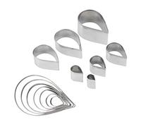 2 Sets 14 Pieces Stainless Steel Cake Cookie Cutters Set Raindrop Tear Drop Rose Petal Shape Baking Mould Cutter for Fondant Candy Pastry Biscuit Sandwich Dough Design and Cake Decoration