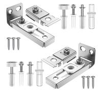 2 Sets/18 Pcs Bi-Fold Door Repair Kit, Bifold Door Hardware Repair Kit, Includes Top and Bottom Brackets, Pivots, Guide Wheel for Folding Pocket Door,18 pcs