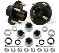 2 Sets 2000lb Trailer Hub Kit 4 Bolt 4" Trailer Hubs 4 Lug Fit 1" and 1-1/16" Axles Wheel Bearing Kit 4x4 Boat Axle Fit Straight Spindle