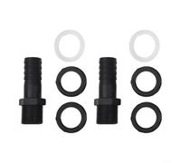 2 Sets 25mm Hose Connectors for Rainwater Tanks, Plastic External Threaded Pipe Nozzle Kit with Sealing Rings and Washers, Easy Install Bucket Base Link Accessories for Garden Water Storage Barrels