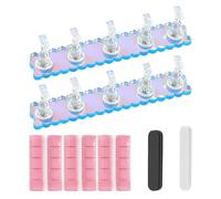 2 Sets 5 Nail Practice Bases Kit, 1 Manicure Clay, 2 Nail Files, Display Brackets