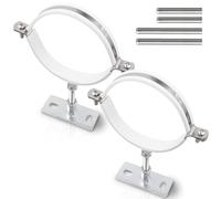 2 Sets 6 Inch Adjustable Pipe Bracket Heavy Duty Adjustable Clamp Bracket with Screw & Expansion Tube Wall Support Chimney Pipe Holder for Plastic Ventilation Pipe Chimney Drainage Tube