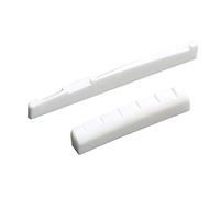 2 Sets 6 String Acoustic Guitar Bone Bridge Saddle and Nut Real Bone Parts for Acoustic Guitar Replacement