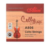2 Sets A806 Cello Strings Professional Braided Steel-core Ni-Fe Winding Nickel Plated Ball End Cello Universal Strings