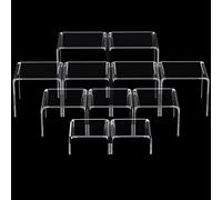 2 Sets Acrylic Display Risers, Clear Product Stand, Jewelry Display Riser Shelf Showcase Fixtures For Figure Dessert Cupcake Candy Action Display (20 Pcs, Small Set)