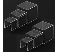 2 Sets Acrylic Display Stands, Square 3-Tiered Display Stand, Multifunction Clear Food Display Stand Risers, Cake Display Stand for Cupcake, Funko Pop Figures, Cosmetics, Collectibles Display