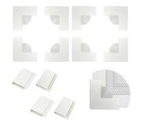 2 Sets Acrylic Window Screen Corners Accessories Applicable to All Magnetic Window Screen with 8Pcs Window Screen Reinforced Corners and 4 Pcs Windproof Clips for Fixing and Replace (White)