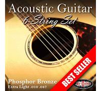 2 SETS! Adagio Professional Acoustic Guitar Strings 10-47 Phosphor Bronze (PACK OF 2 FULL SETS)