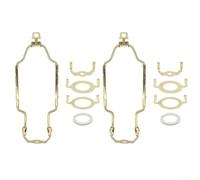 2 Sets Adjustable Lamp Shade Harp Bracket Kits with Multiple Components for Lamp Shade Installation and Replacement on Various Lamps (Gold)