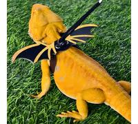 2 Sets Adjustable Lizard Harness Leash, 3 Sizes, Long, Black w/Gold/Silver Edges, Escape-Proof for Beardie (Black With Gold Trim+Black With Silver Trim, S/M/L 3-Size Set (9x3x2.5/10.5x4.5x3/13x6x4cm))