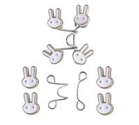 2 Sets Adjustable Rabbit Waist Tightener Clips, No Sewing No Tools Jean Button Tightener Pins, Detachable Decorative Bunny Waistband Tightener Buckle for Loose Jeans Pants Skirts Clothing Accessories