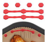 2 Sets Air Fryer Magnet Silicone Buckle, Air Fryer Liner Magnets for Holding Parchment Paper Magnetic Holders Accessories for Preventing Disposable Paper to Burn (Red)