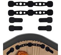 2 Sets Air Fryer Magnets for Parchment Paper, Reusable Silicone Buckle Magnetic Holder Clips to Secure Iron Basket Liners & Paper Liners, Heat Resistant Air Fryer Accessories (Black)