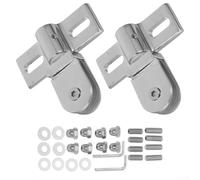 2 Sets Alloy Swivel Hinges for Frameless Shower Doors, Rust Resistant Glass Pivot Hinges for Bathroom, Modern Minimalist Silver Door Hardware