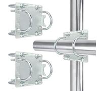 2 Sets Antenna Mast Clamp Cross-Over Bracket Kit with U Bolts for 1"-2" OD Poles, Heavy Duty Mounting Hardware for MINO Yagi TV Antennas, Security Camera, Weather Station