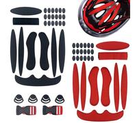 2 Sets Anti-Collision Helmet Padding Kit Motorcycle Cycling Helmet Padding Replacement Perfect Protection Universal Foam Pads for Motorcycle Cycling Helmet (Red And Black)